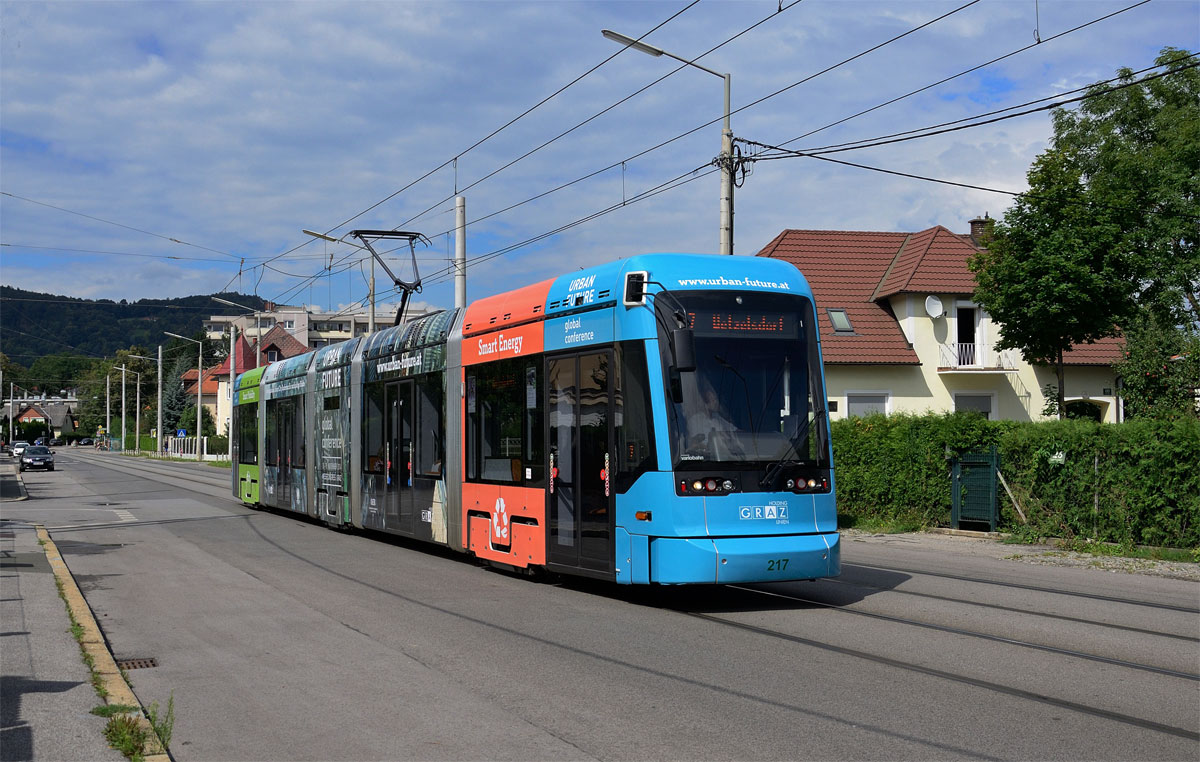 Variobahn 217  Urban Future-Werbung   als Linie 7, Burenstraße, 04.08.2014
