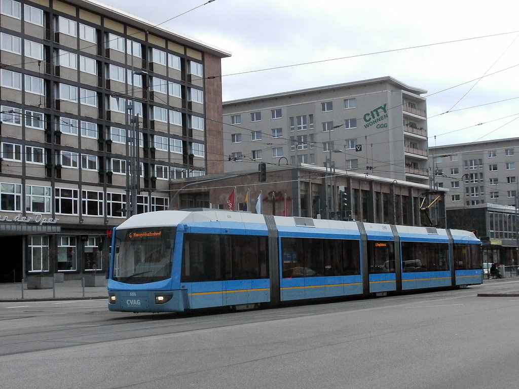 Variobahn #606 der CVAG Chemnitz. (23.12.2014)
