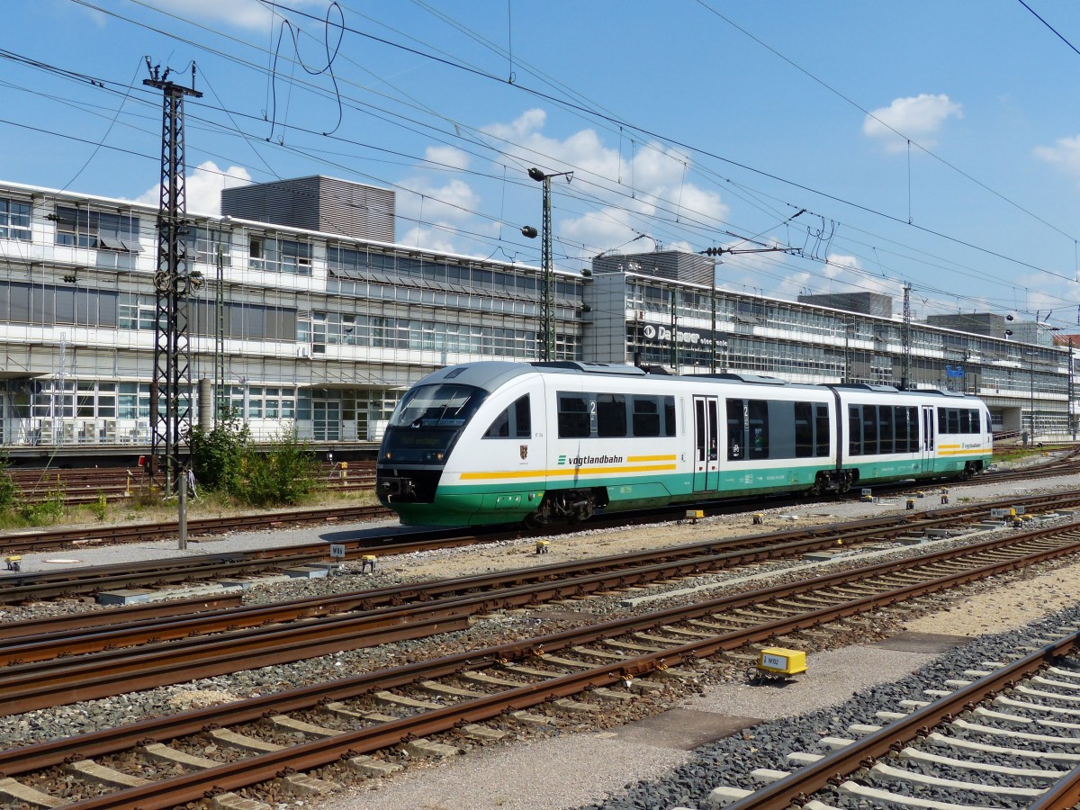 VBG VT 13 rangiert am 08.08.2014 im Regensburger Hauptbahnhof.
