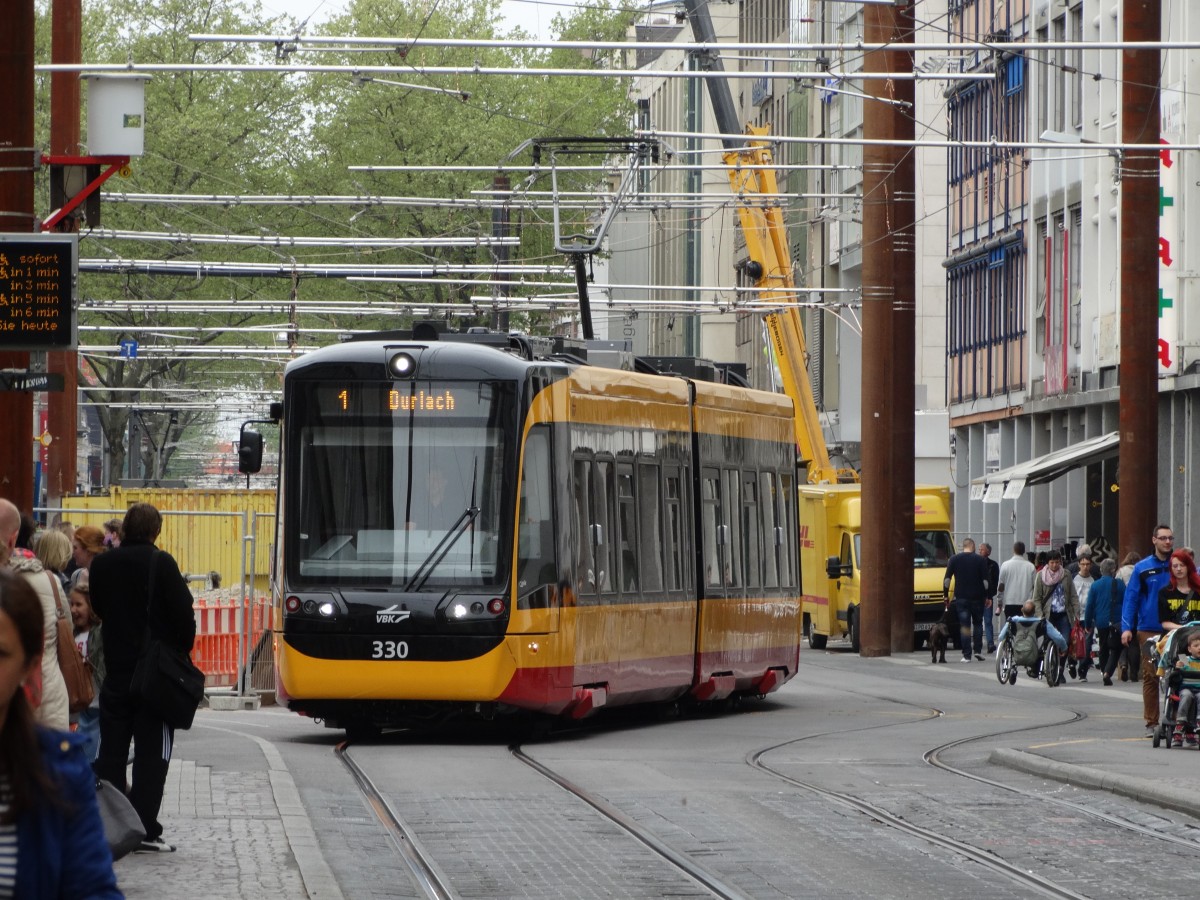 VBK Vossloh NET2012 330 am 25.04.15 in Karlsruhe