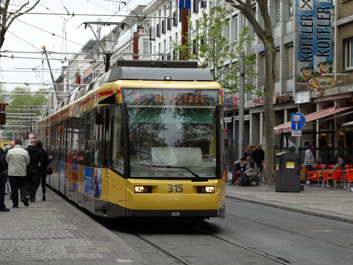 VBK Wagen 315 am 25.04.15 in Karlsruhe 