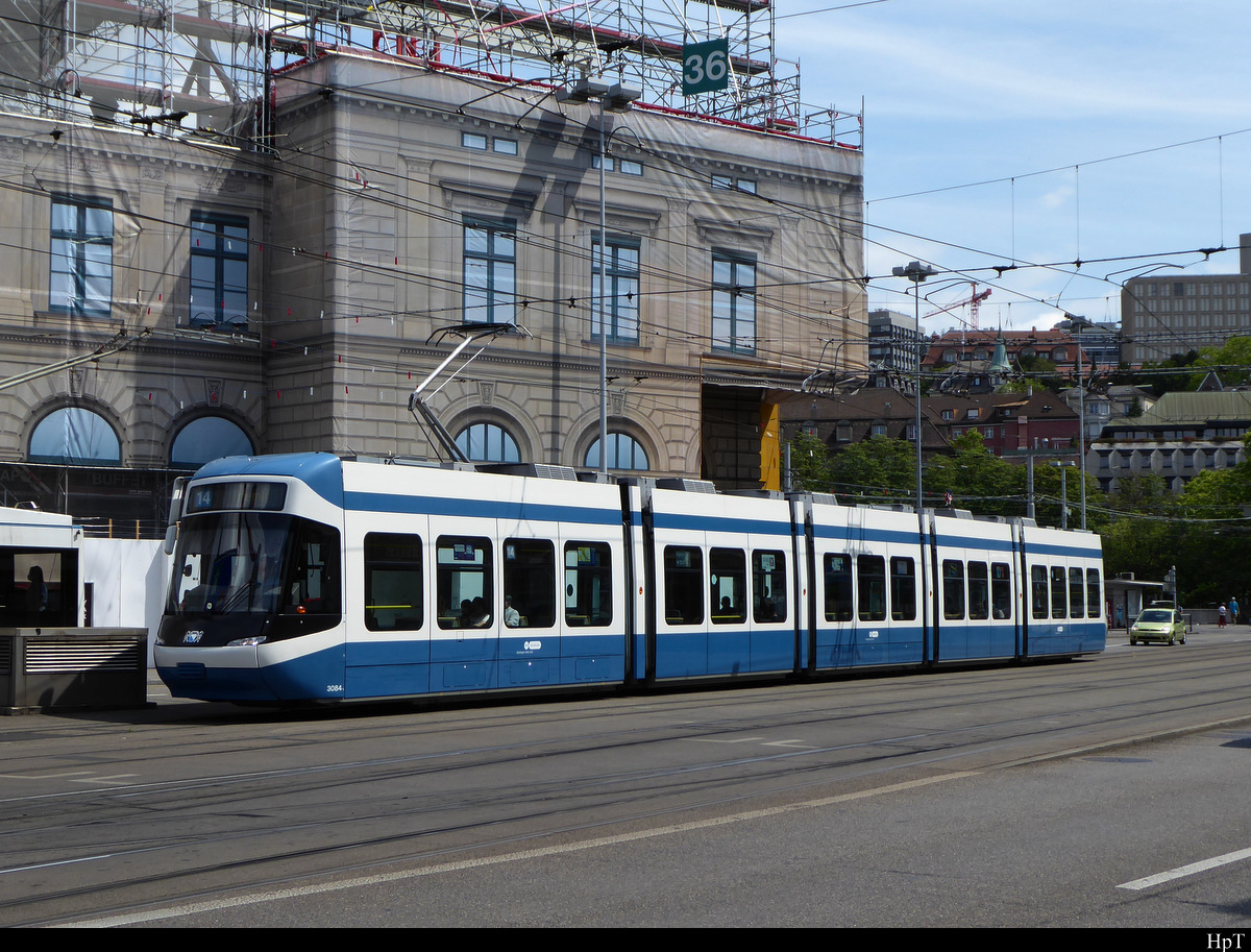 VBZ - Tram Be 5.6 3084 unterwegs in der Stadt Zürich am 26.07.2020