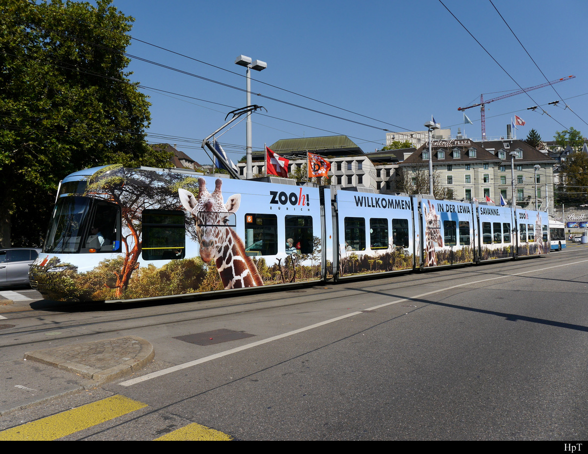 VBZ - Tram Be 5/6 3054 unterwegs auf der Line 6 in Zürich am 20.09.2020