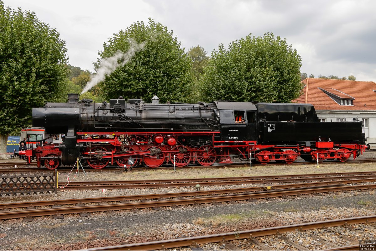 VEB 52 6106 im Eisenbahnmuseum Bochum Dahlhausen, September 2018.