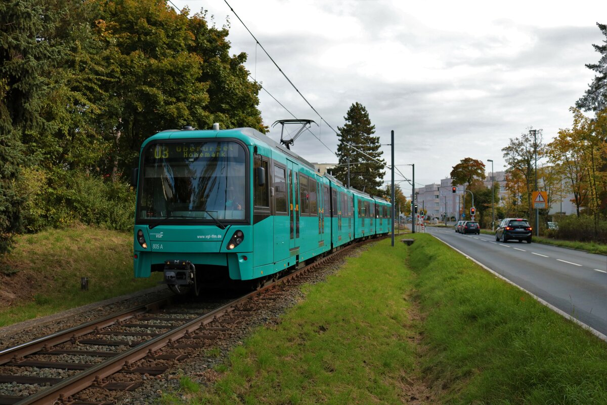 VGF Bombardier Flexity Swift U5-50 Wagen 805 am 17.10.21 in Oberursel