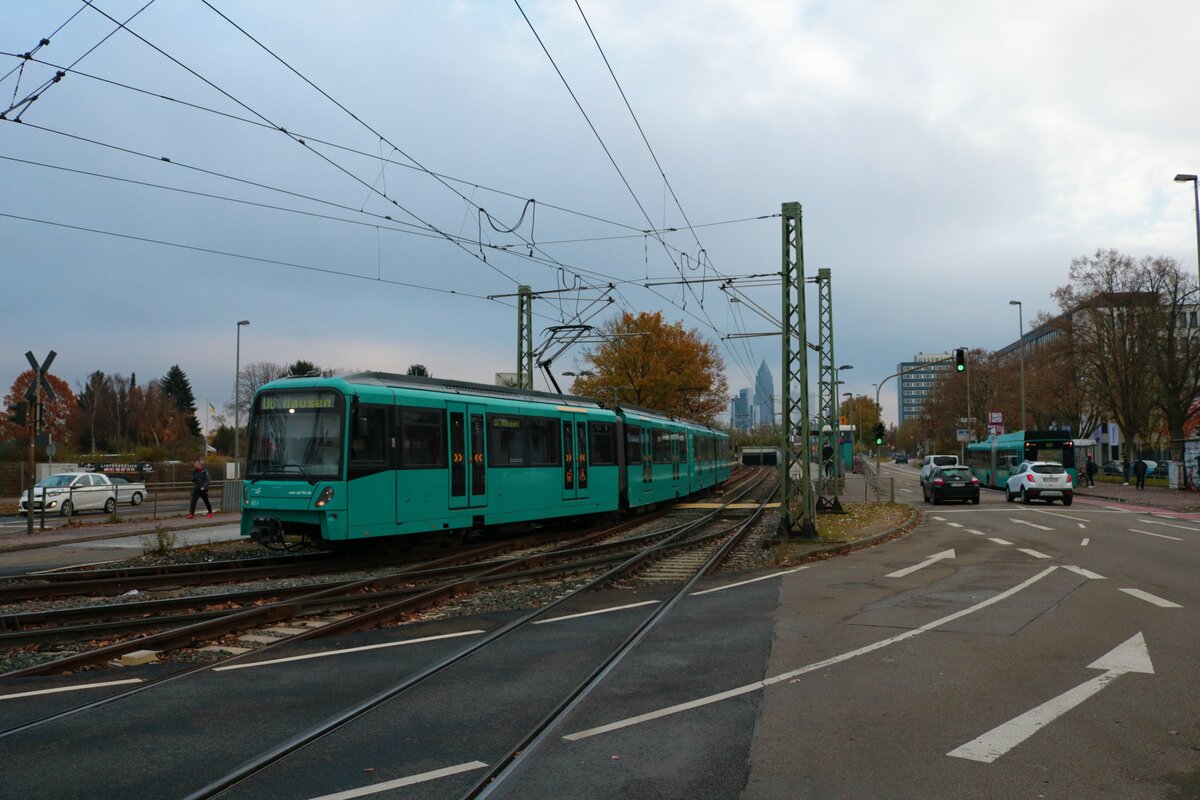 VGF Bombardier Flexity Swift U5-50 Wagen  am 14.11.21 in Frankfurt am Main Industriehof