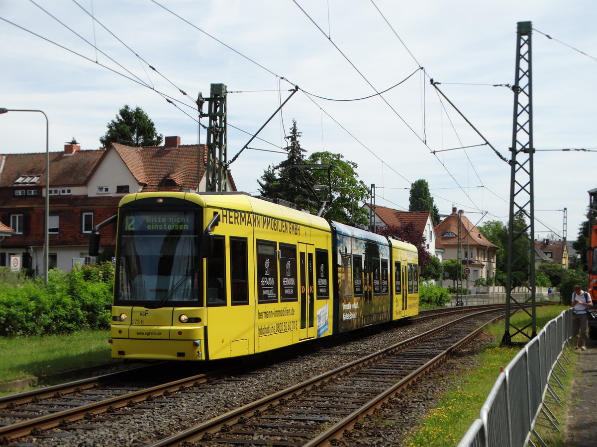 VGF Bombardier S-Wagen 273 am 10.07.16 beim Sommerfest im Verkehrsmuseum 