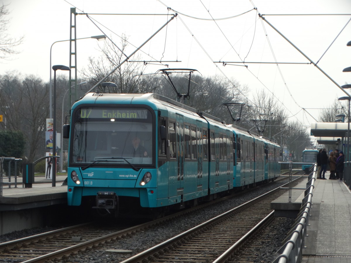 VGF Bombardier U5-25 Wagen 661 am 01.03.16 in Frankfurt am Main 