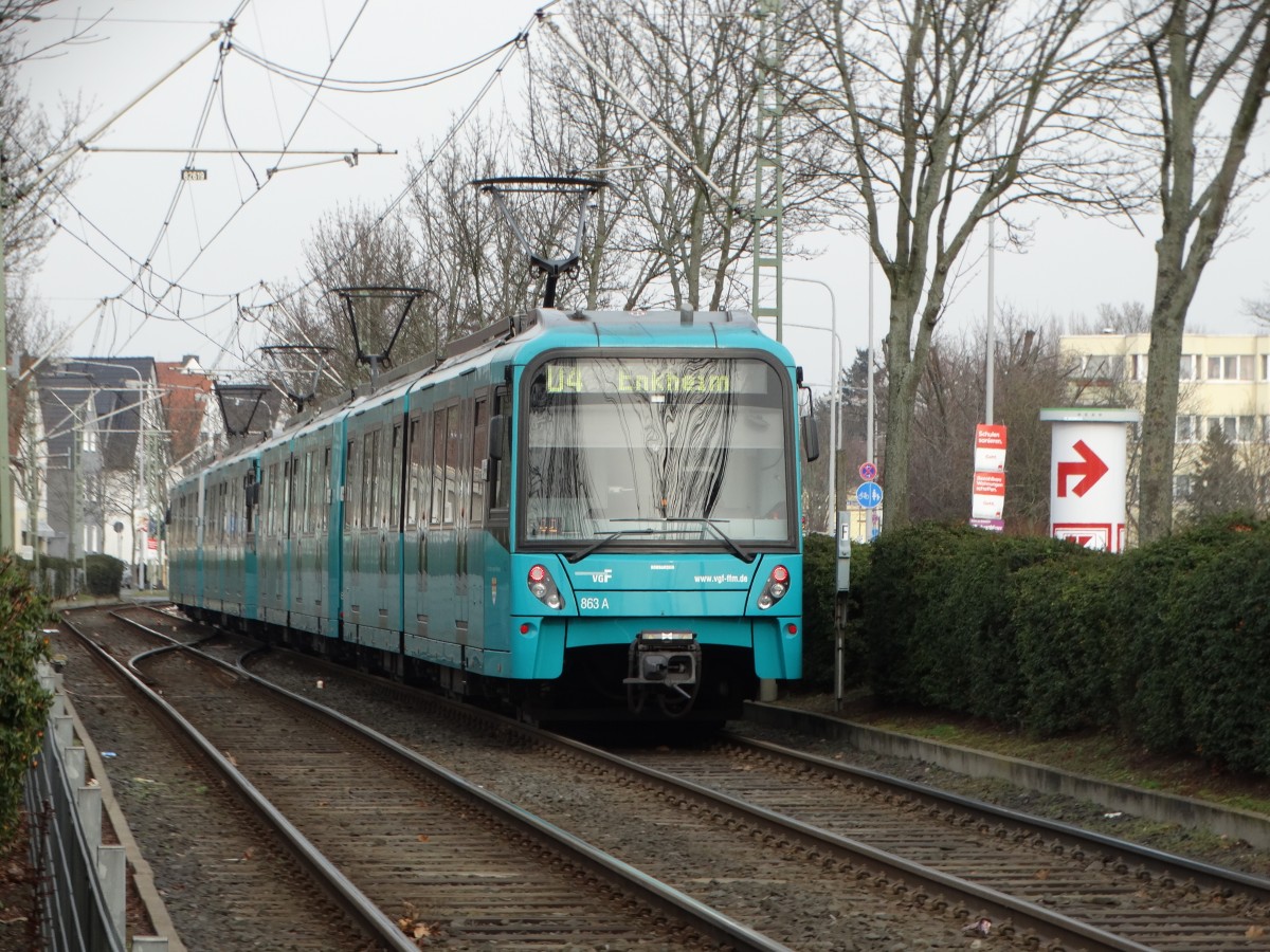 VGF Bombardier U5-50 Wagen 836 am 01.03.16 in Frankfurt am Main