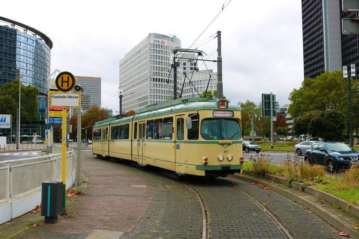VGF Düwag O Wagen 111 am 18.09.22 bei einer HSF Sonderfahrt in Frankfurt am Main