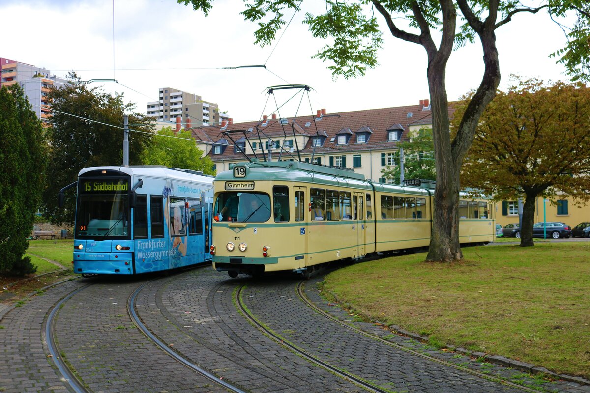 VGF Düwag O Wagen 111 am 18.09.22 bei einer HSF Sonderfahrt in Frankfurt am Main