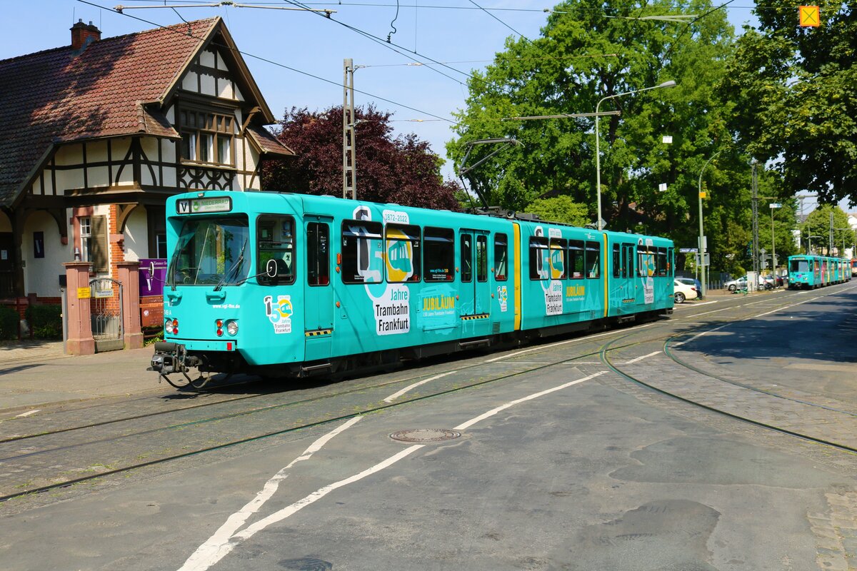 VGF Düwag Pt Wagen 749 am 19.06.22 bei einer Sonderfahrt in Frankfurt am Main