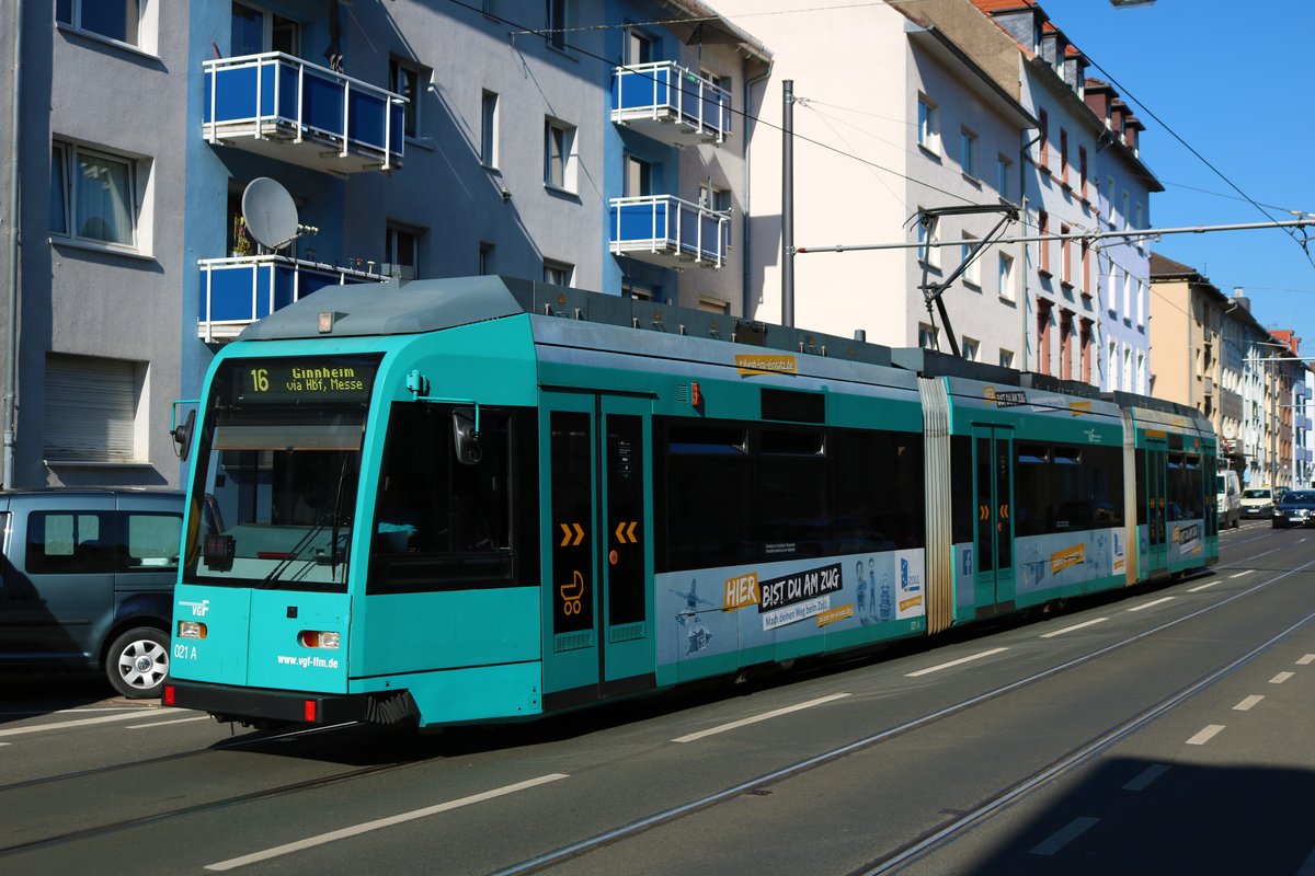 VGF Düwag R-Wagen 021 am 20.04.19 in Frankfurt Oberrad