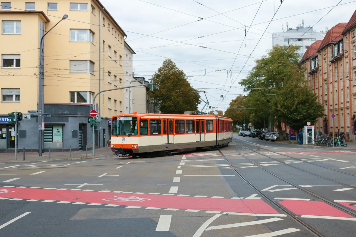 VGF Düwag U3 Wagen 153 am 17.10.21 in Frankfurt Eckenheim