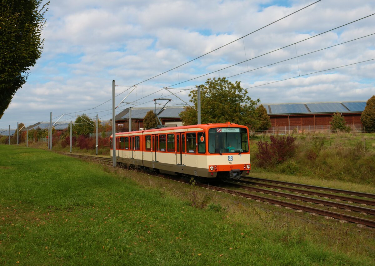 VGF Düwag U3 Wagen 153 am 17.10.21 in Frankfurt Riedberg