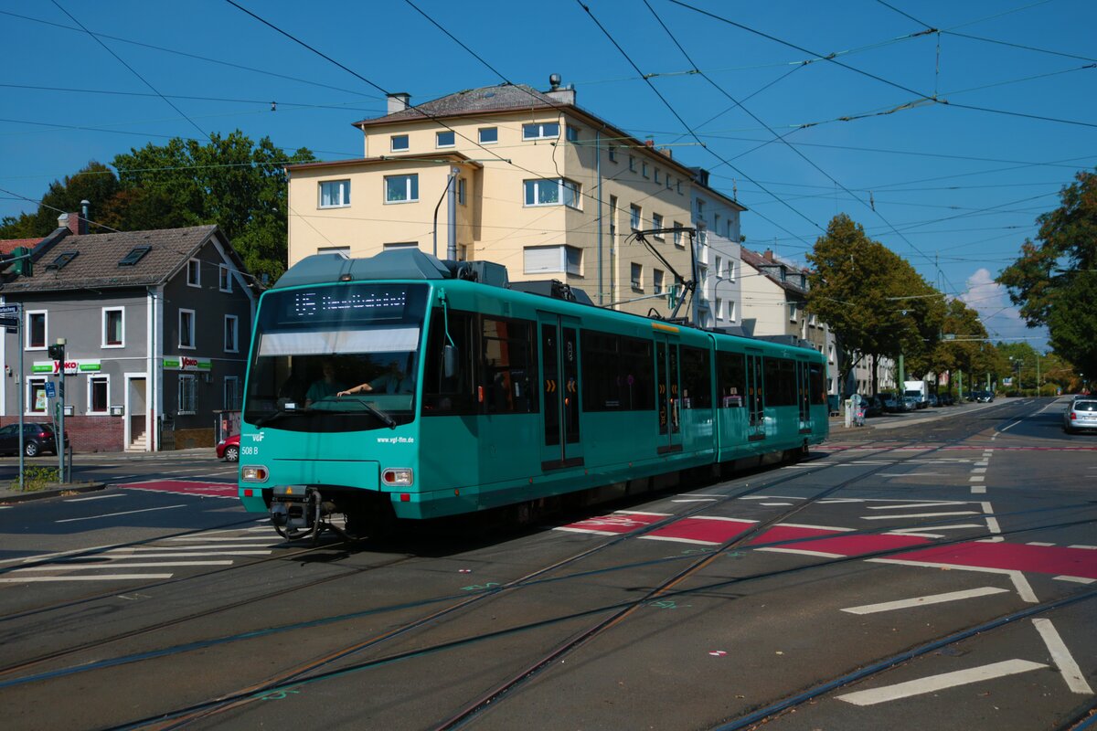 VGF Düwag U4 Wagen 508 am 04.09.22 beim Tag der Verkehrsgeschichte in Frankfurt