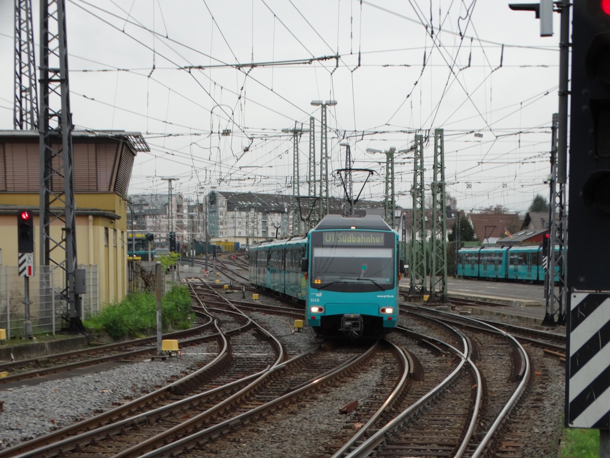 VGF Düwag U4 Wagen 514 am 21.11.15 in Frankfurt Heddernheim 