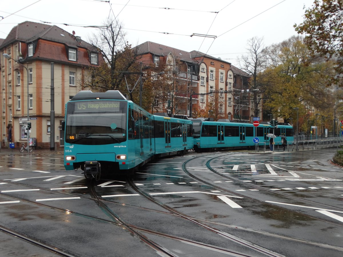 VGF Düwag U4 Wagen 515 am 05.11.16 in Eckenheim. Dies konnte man nur am 05.11.16 fotografieren