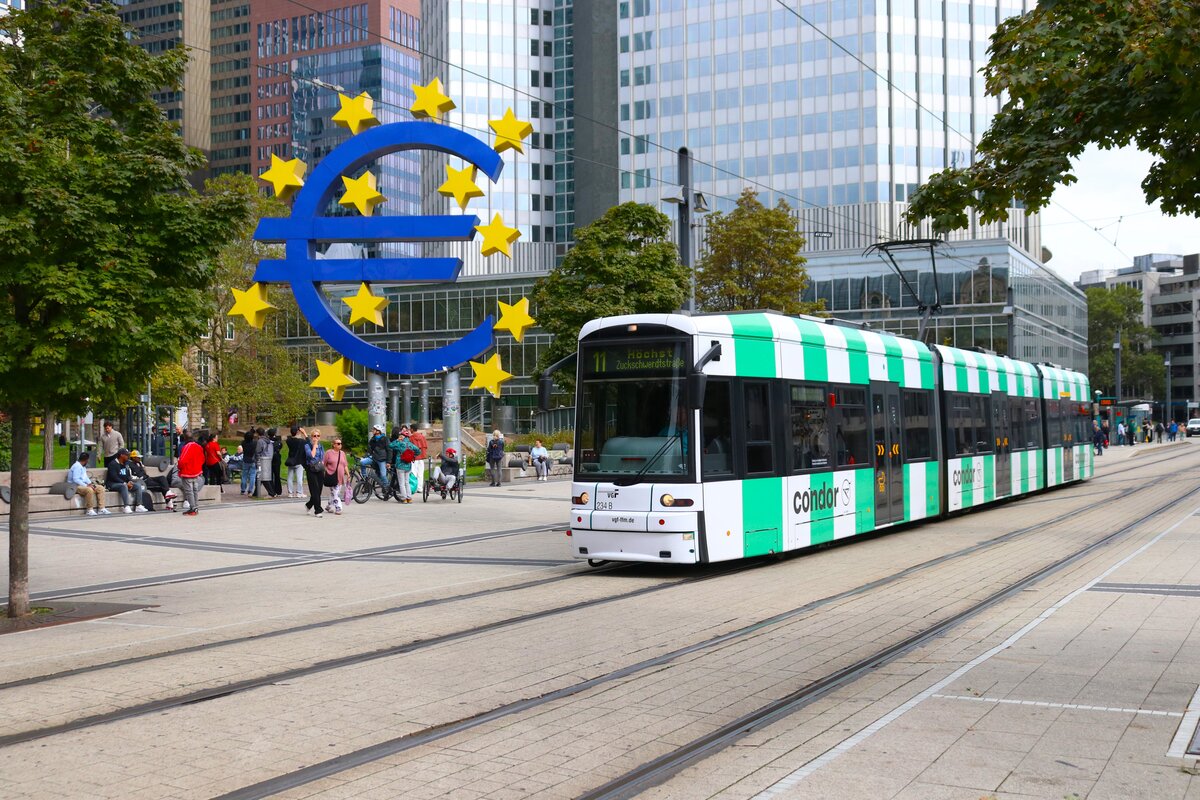 VGF Straßenbahn Frankfurt am Main Bombardier Flexity Classic S-Wagen 234 am 23.09.24