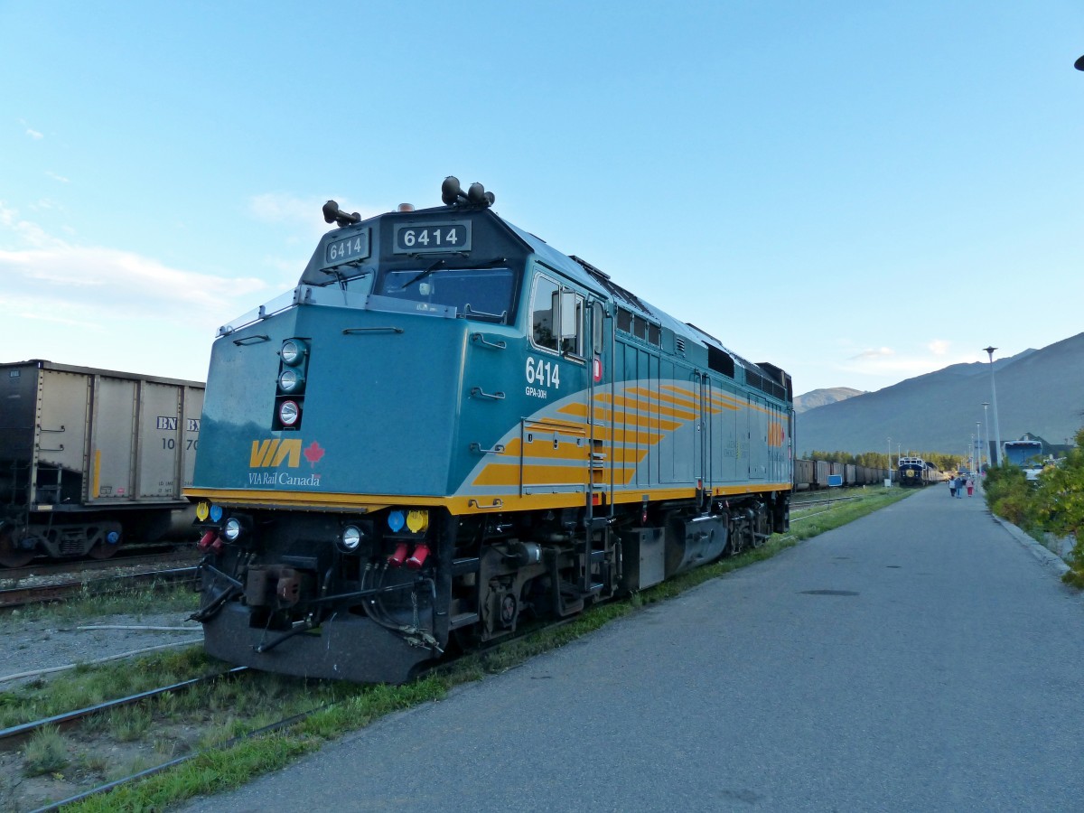 VIA Rail 6414 hat dem Canadian von Vancouver bis Jasper als Vorspann gedient und wartet am 05.09.2013 auf den nchsten Einsatz.