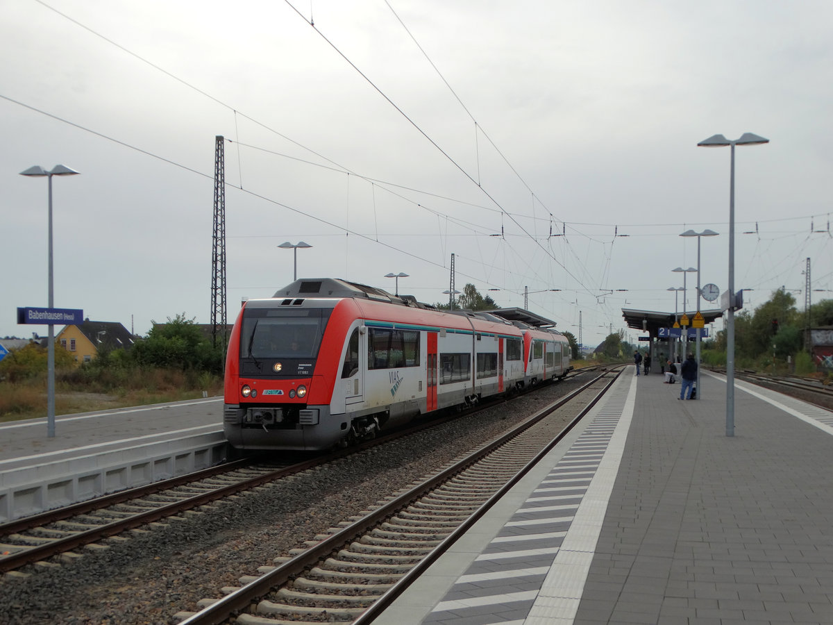 VIAS/Odenwaldbahn Bombardier Itino VT 109 am 15.10.16 in Babenhausen (Hessen) 