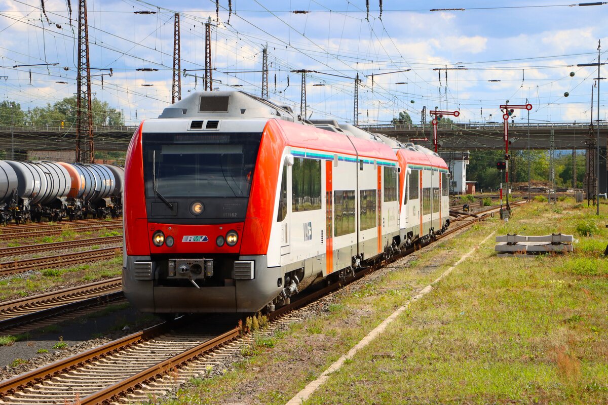 VIAS/Odenwaldbahn Bombardier Itino VT116 (615 619-3) am 29.08.26 in Hanau Hbf vom Bahnsteig aus fotografiert
