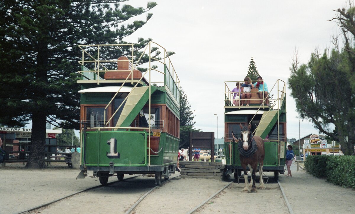 Victor Harbor Horse Tram__South Australia__An der Abfahrtstelle Victor Harbor.__08-01-1989