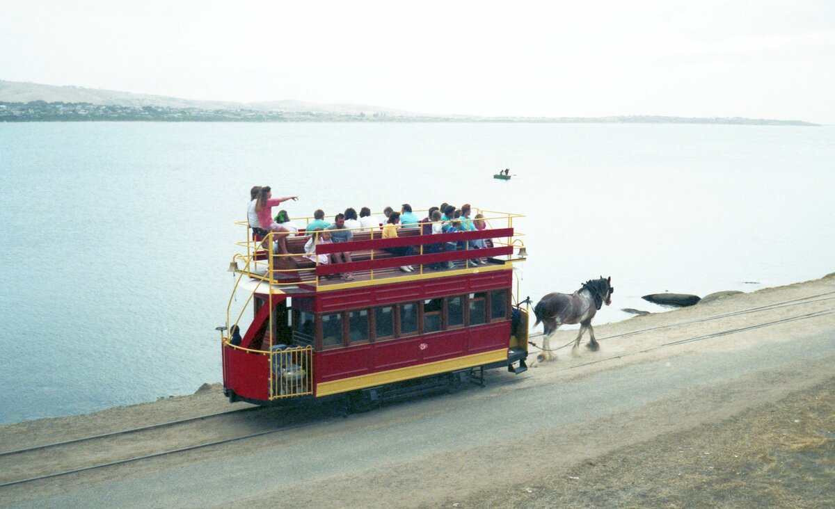 Victor Harbor Horse Tram__South Australia__Ankunft auf Granite Island.__08-01-1989