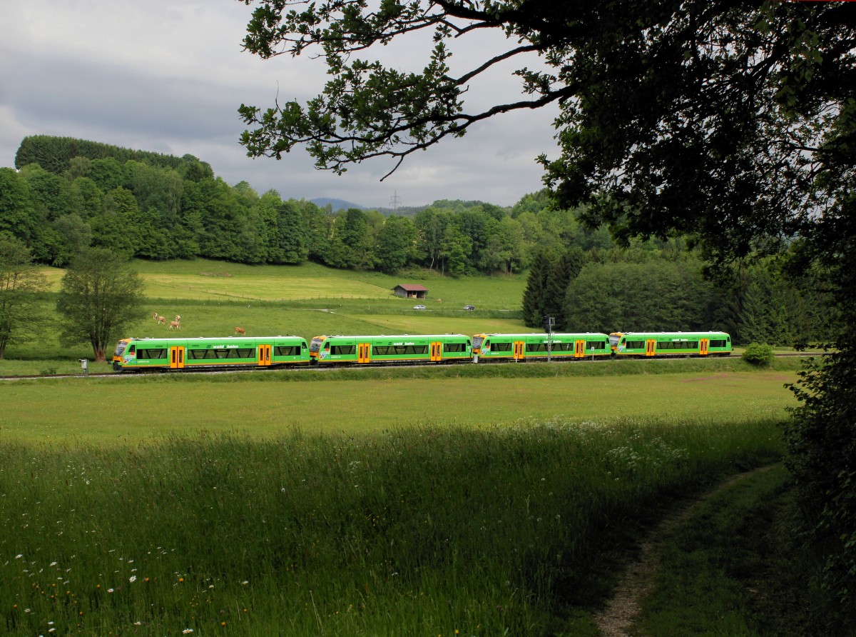 Vier RS1 als RB nach Plattling am 24.05.2014 unterwegs bei Gotteszell.