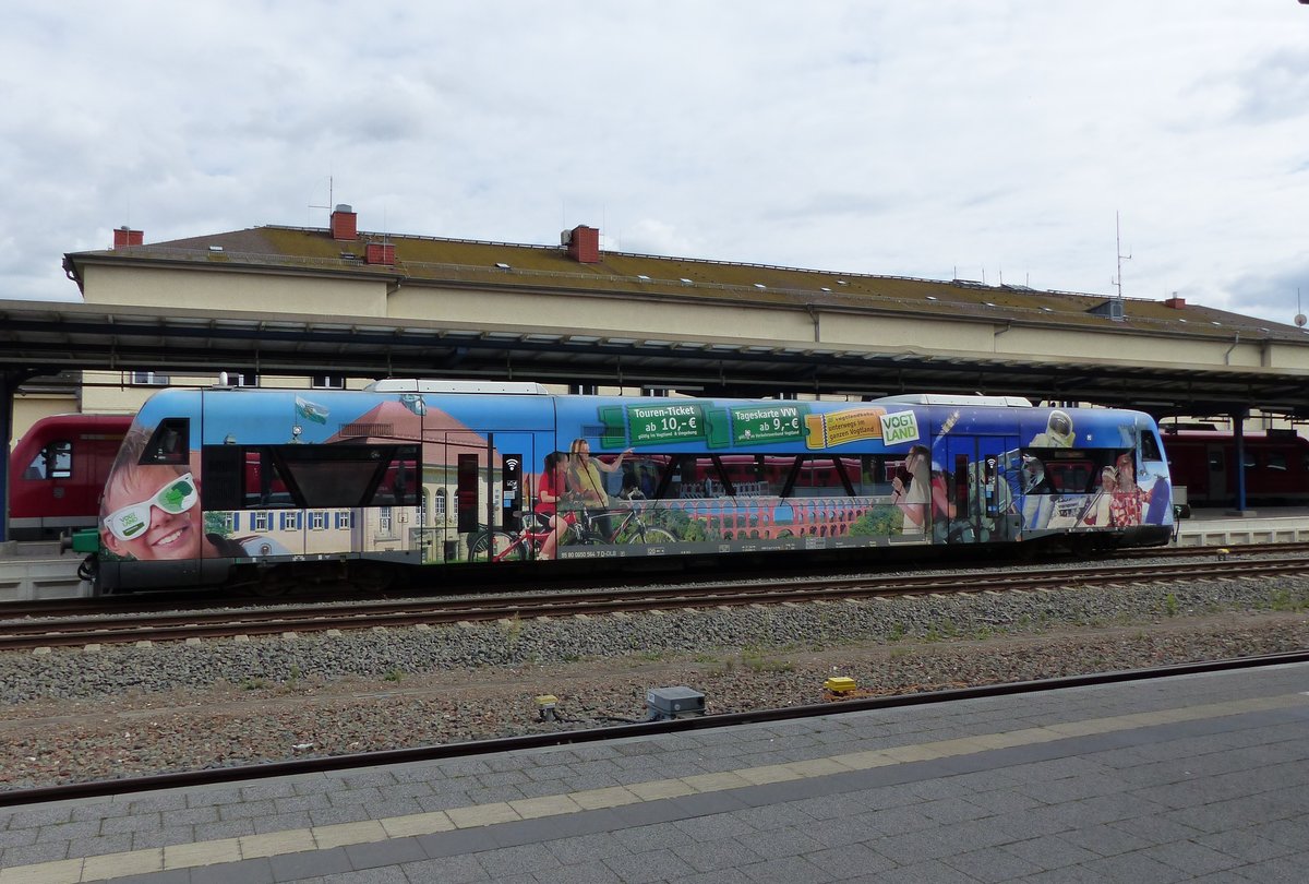Vogtlandbahn  650 564-7 ( 9580 0650 564-7 D-DLB ) wartet am Hauptbahnhof von Gera  auf ihre Abfahrt nach Weischlitz am 2.9.2020