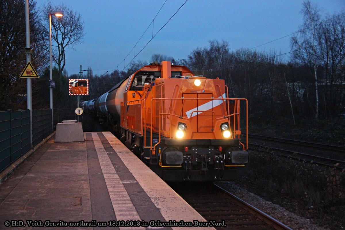 Voith Gravita Northrail 261 310 am 18.12.2013 in Gelsenkirchen Buer Nord.