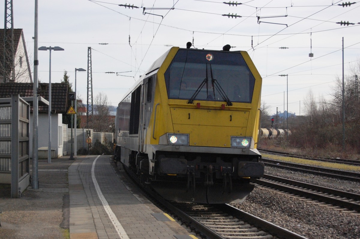 Voith Maxima 40 CC (sechsachsige dieselhydraulische Streckenlokomotive) am 6. Februar 2016 in Stuttgart-Münster.