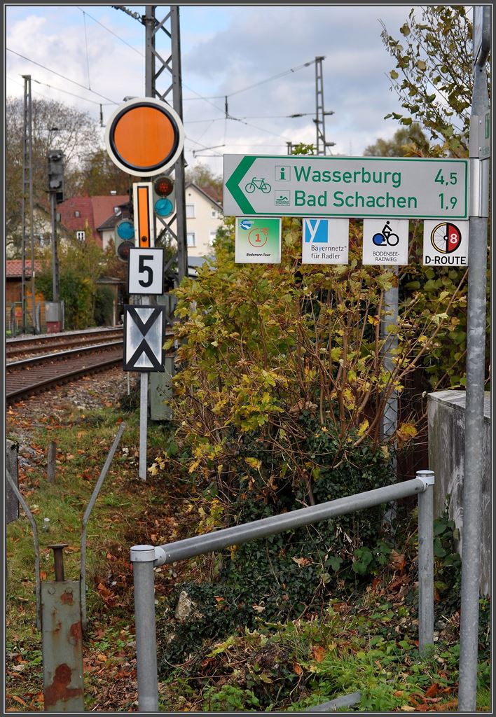 Vorsignal am Gleisdreieck Richtung Lindau Reutin. (05.11.2013)