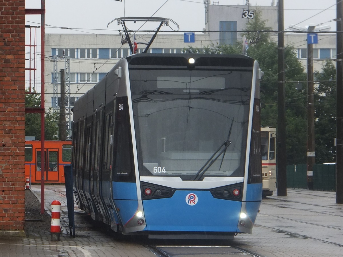 Vossloh 6N2 Nr. 604 der Rostocker Straßenbahn AG in Rostock am 30.07.2014