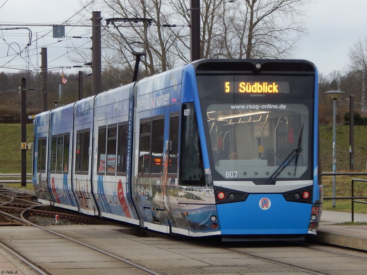Vossloh 6N2 Nr. 606 der Rostocker Straßenbahn AG in Rostock am 25.01.2018