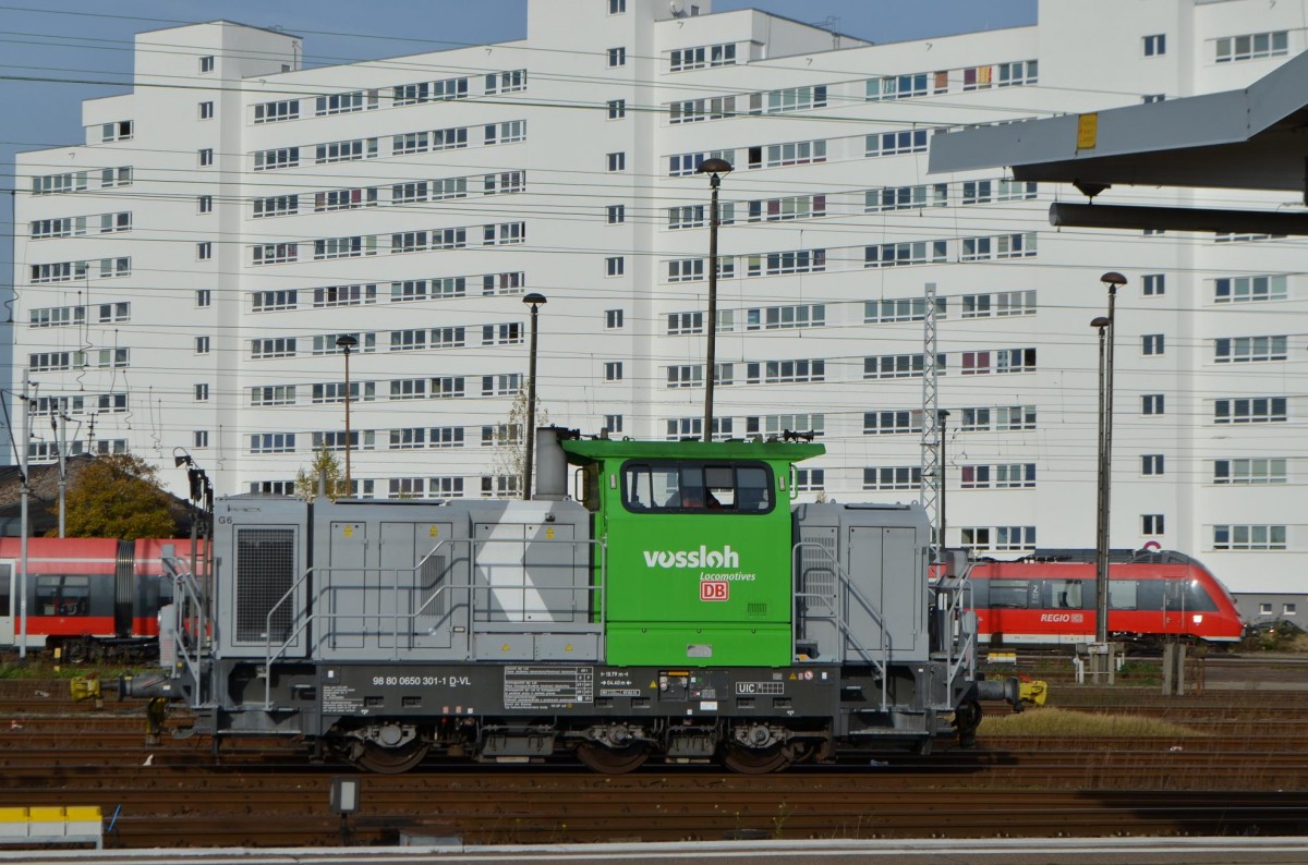 Vossloh G6 ,650 301-1 mit DB Keks in Berlin Lichtenberg 03.11.2014