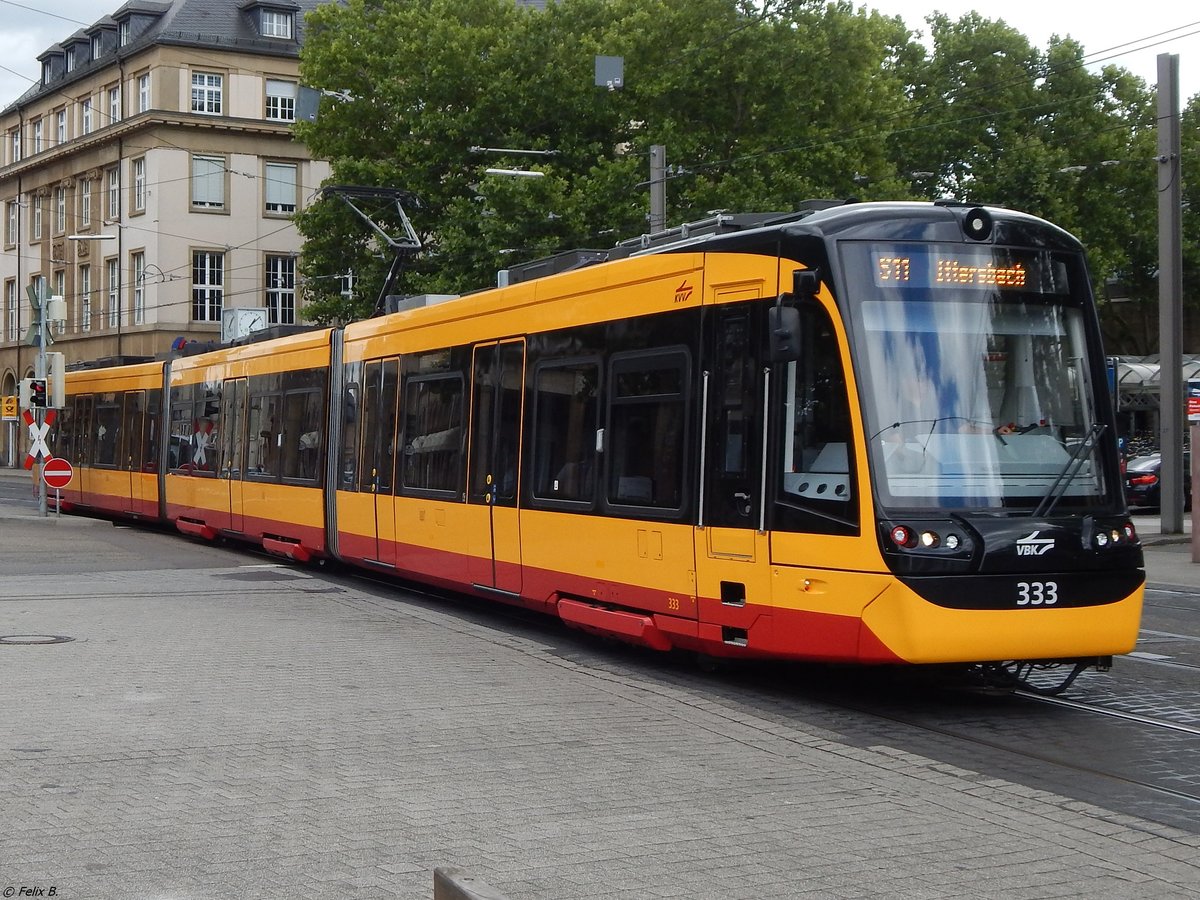 Vossloh/Stadler NET 2012 Nr. 333 der VBK in Karlsruhe am 22.06.2018
