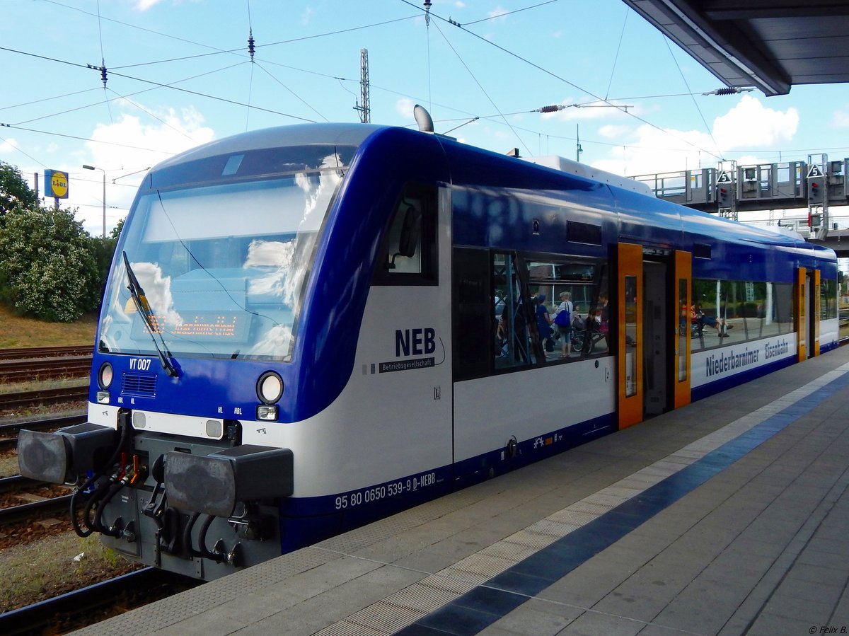VT 008 (650 540-7) der NEB in Eberswalde am 09.06.2016