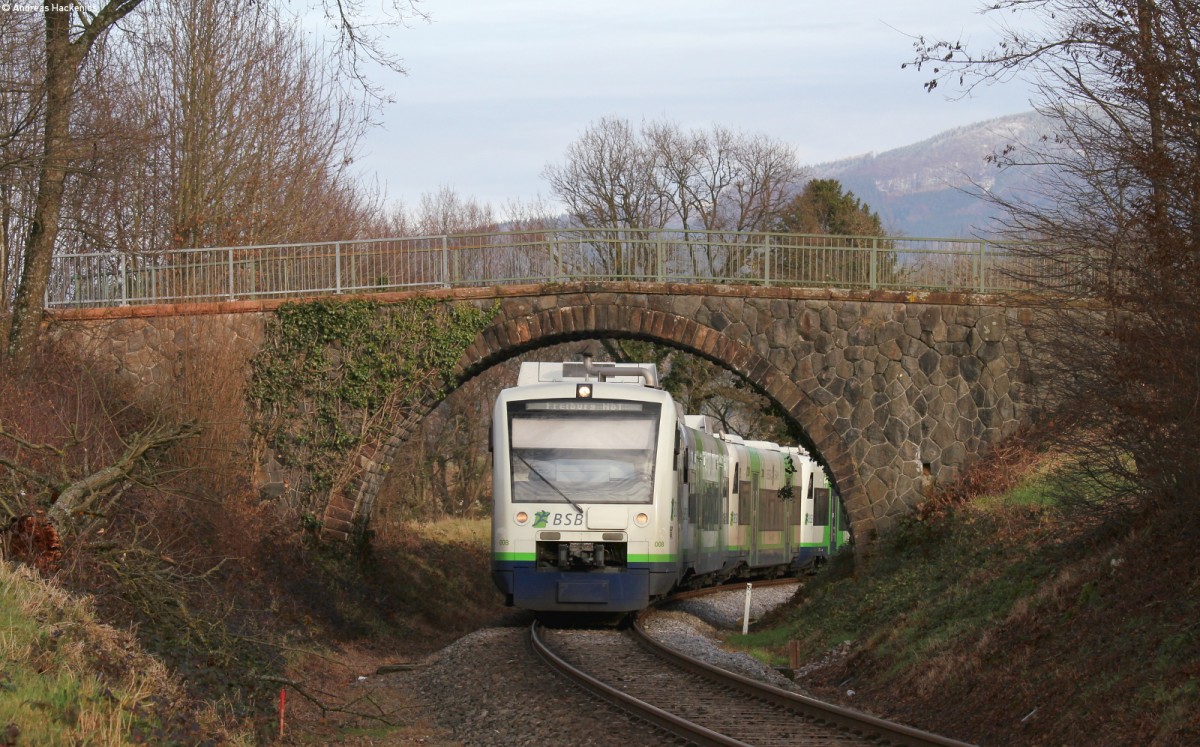 VT 008; VT 002; VT 015 und VT 021 als BSB88429 (Elzach-Freiburg(Breisgau) Hbf) bei Niederwinden 15.1.14