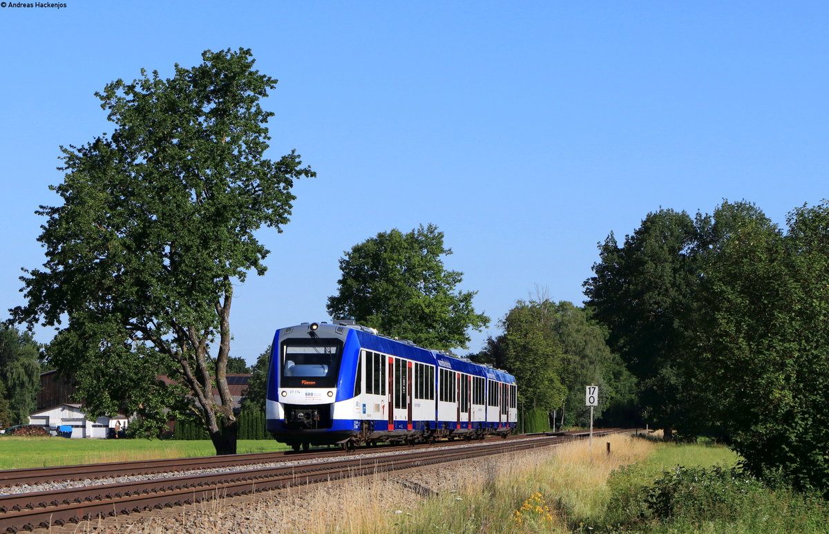 VT 174 als BRB 62703 (München Hbf-Füssen) bei Kaufbeuren 7.7.20