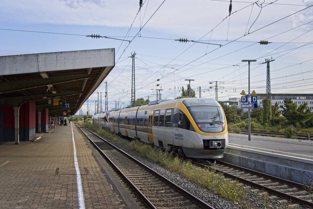 VT 2.06c und VT 3.07c der Eurobahn abgestellt in Hamm (09.08.2021) 