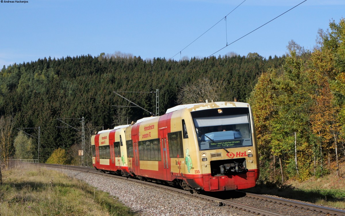 VT 235 und VT 232 als HzL88105 (Rottweil-Geisingen Leipferdingen) bei Neufra 31.10.14