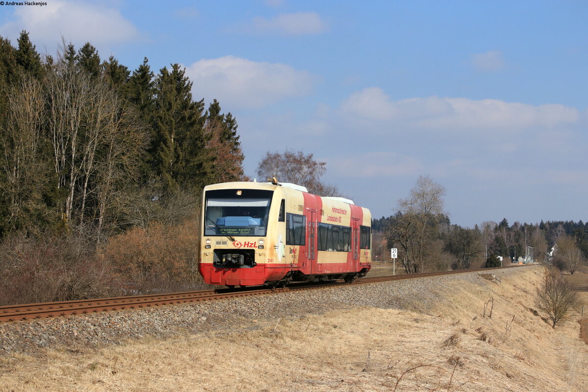 VT 241 als HzL 69728 (Rottweil - Bräunlingen Bf) bei Zollhaus 7.3.22