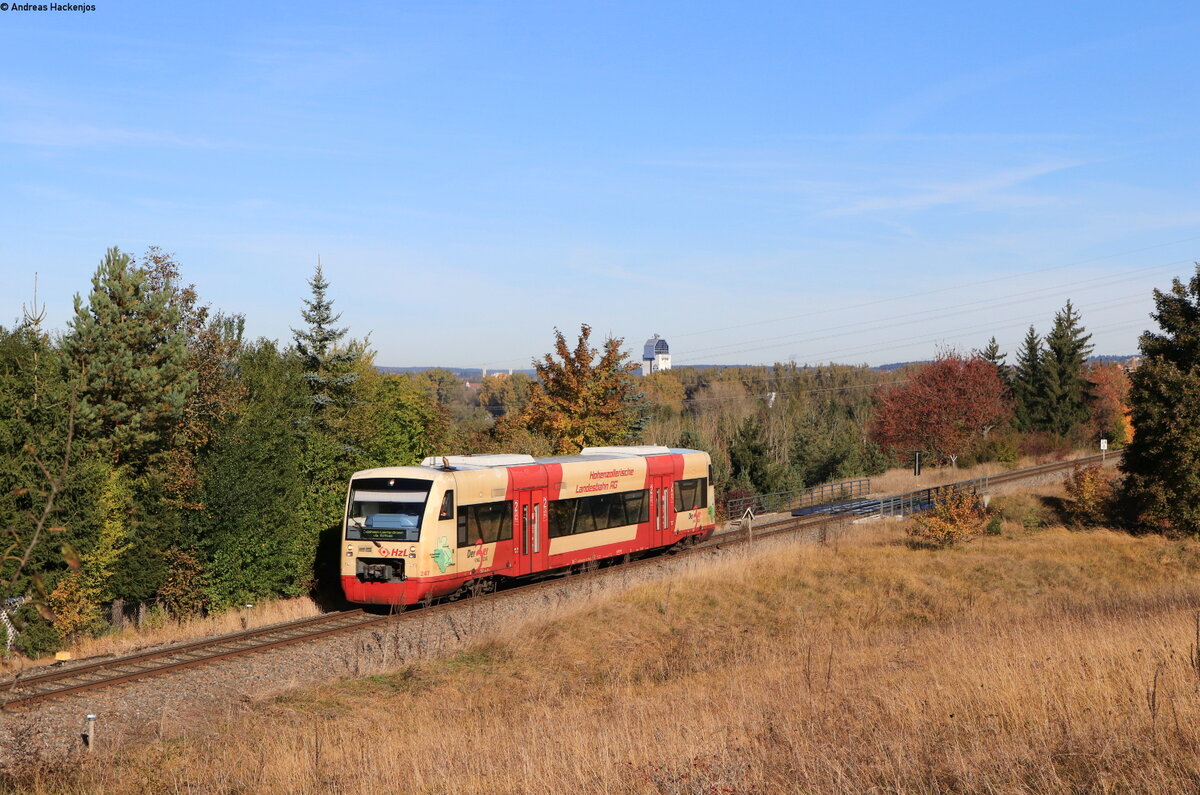 VT 247 als HzL 69731 (Villingen(Schwarzw)-Rottweil) bei Marbach 18.10.21