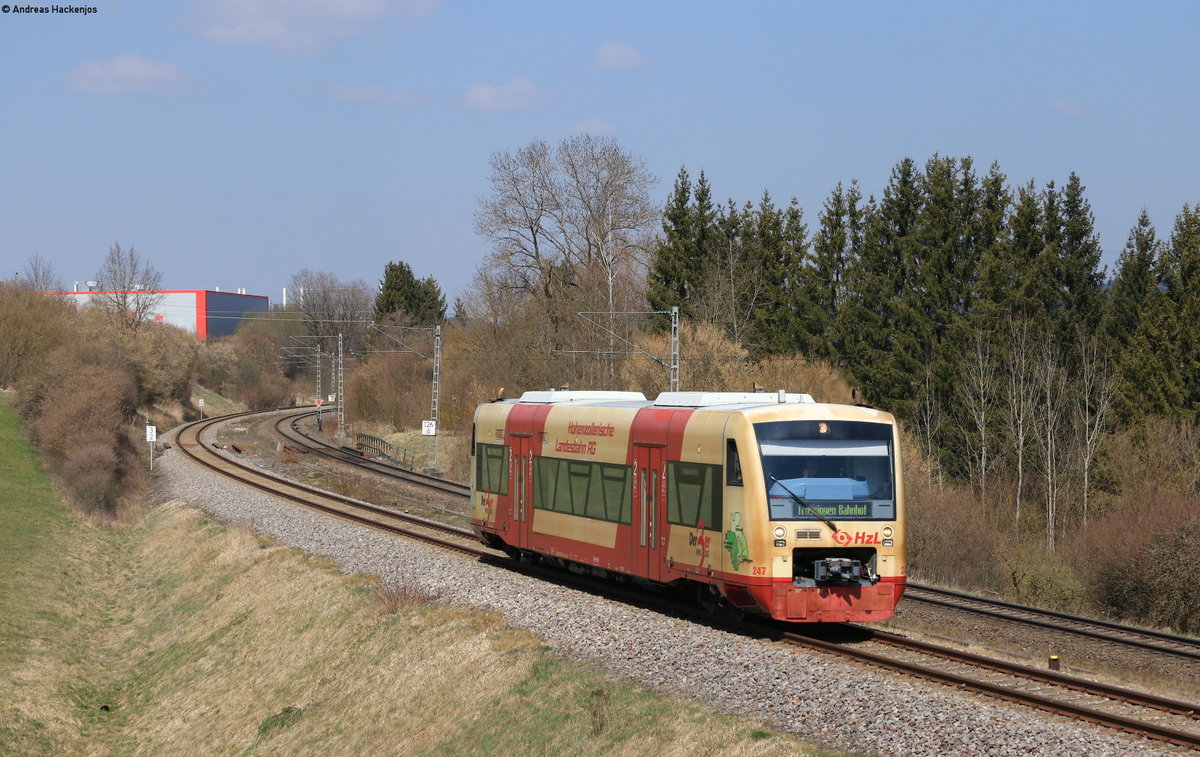 VT 247 als HzL69744 (Rottweil-Bräunlingen Bf) bei Rottweil 4.4.20