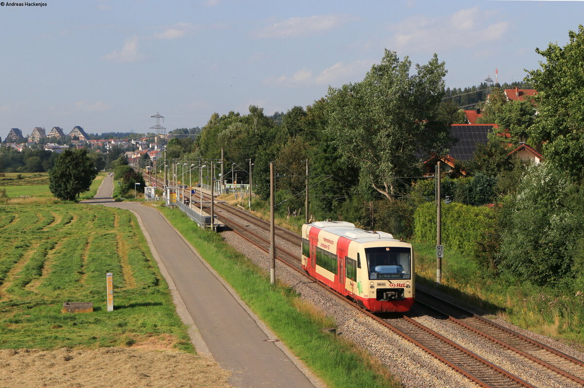VT 250 als HzL 69762 (Rottweil-Bräunlingen Bf) bei Kirchdorf 14.8.21