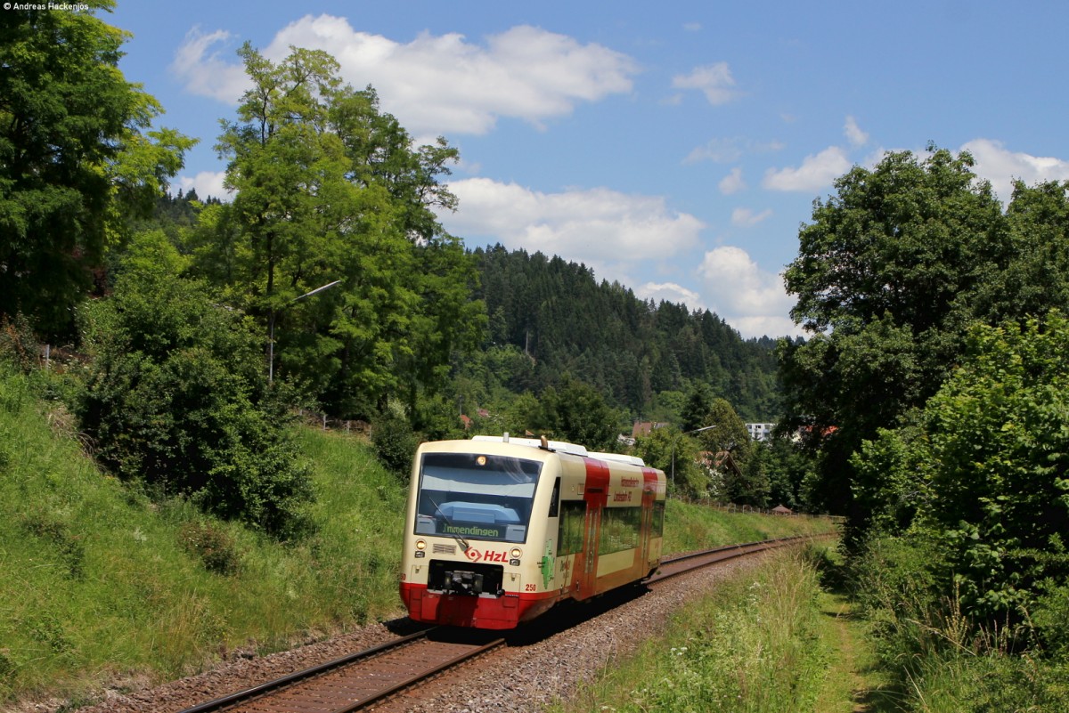 VT 250 als HzL88097 (Rottweil-Immendingen) bei Möhringen 30.6.15
