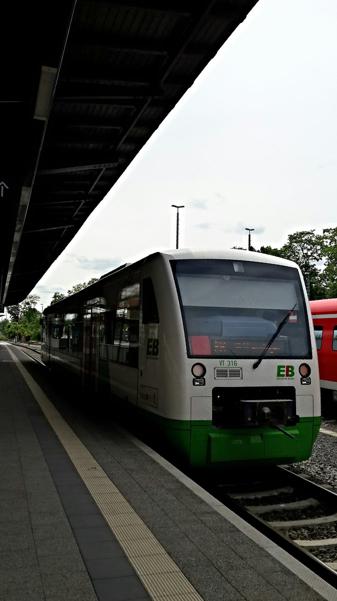 VT 316 der Erfurter Bahn in Gera. 31.05.15
