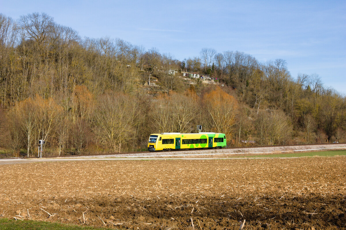 VT 363 als RB47 Heimerdingen-Korntal am 12.02.2022 zwischen Schwieberdingen und Münchingen. 