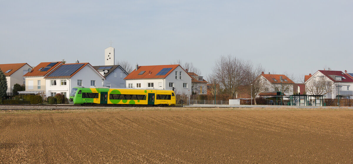 VT 363 als RB47 Korntal-Heimerdingen erreicht am 12.02.2022 Münchingen-Rührberg.